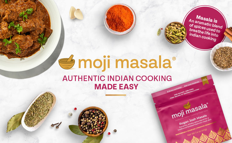 moji masala® Rogan Josh Masala – Authentic Indian Spice Blend for Flavorful Lamb or Beef Curry